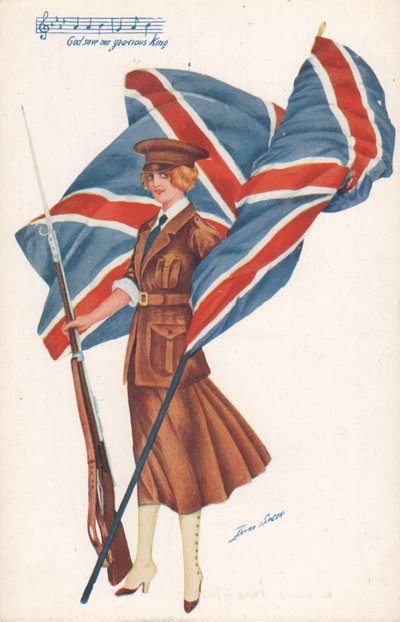 French postcard - God Save Our Glorious King (Les hymnes nationaux, by X. Sager) by Xavier Sager